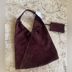 Cheval Firenze Brown Suede Hobo purse bag NWT Italy